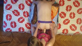 Anastasia Mistress Dominant wife doing BDSM and humiliation with her loser husband strapon homemade
