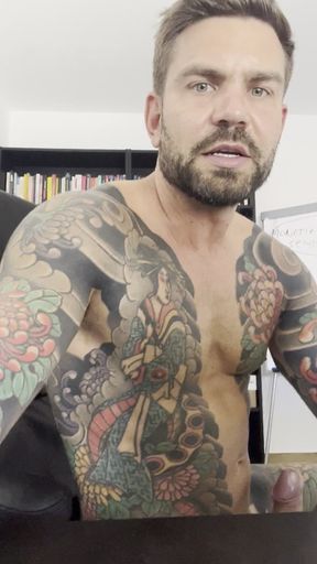 Young Man Masturbates in the Office