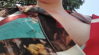 Big diaper to be filled completely with pee in a garden. Do you want to smell it with me?