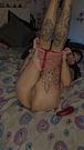 tattooed girl takes a massive solo chorro