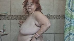 Big Beauty Nurse Vicki Taking a Mud Treatment in My Shower!