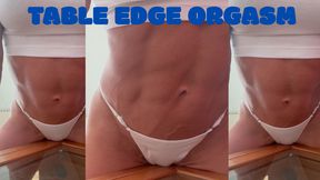 Muscle MILF Grinds Her Wet Pussy on the Table Edge to Orgasm