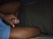 Masturbating my long stick cum on my lap curling my toes