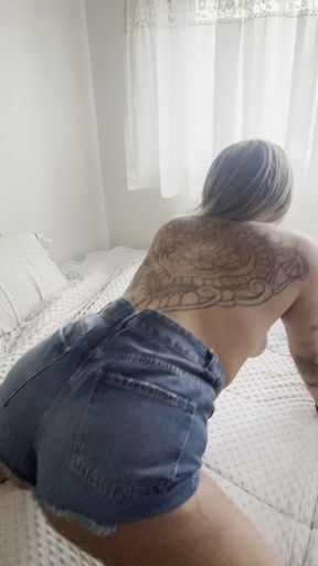 Navy blue whale's vigilant fuck session