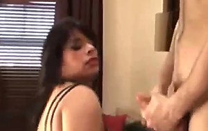 Randy guy in mask fucks honey tranny in red stockings