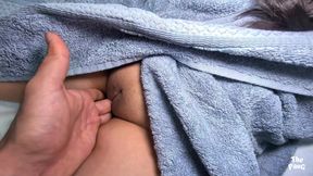 My stepfather caught me in a towel and explored my body with ejaculation inside