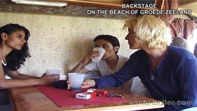 Behind the Scenes - on the Beach of Groede Zeeland with Uschi Haller & 2 Girls