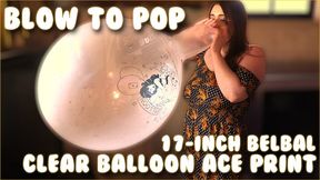 Blow to Pop Clear 17-Inch Belbal Balloon Ace Print