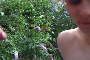 Tattooed French Bitch Eats Cum After Hot Nature Fuck