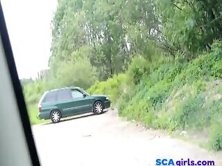 Håndarbeid i bilen:-)