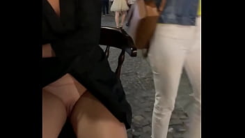 Wife spreads legs to show pussy for turists