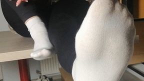 Worship my sinky socks and feet after a long day!