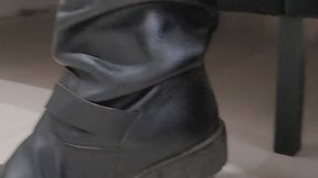 Kneel down and worship my overknee leather boots!