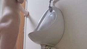 Girl Pisses Mens Bathroom Risky Pee