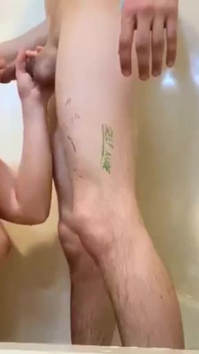 Iconic moment from "After stroking him, my 55m hot photographer fondled my tits and pussy then fucked my mouth standing. I"