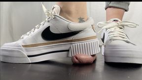 A Shoejob Dream in Nike Court Legacys - Cockcrush and Humiliation - Foodcrush on Cock - Giantess and POV Views - Sneaker fetish - slaveview only - 4k