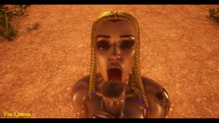 Rhinoceros fucks a blonde hard in the mouth