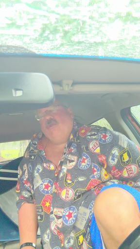 GRANDPA FAT MUSTACHE MAN USES A DILDO IN HIS FAT HAIRY ASS CRACK