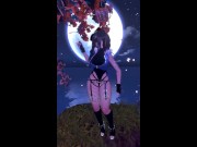 puppy girl dancing in the moonlight