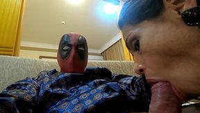 deadpool comendo a esposa do wolverine