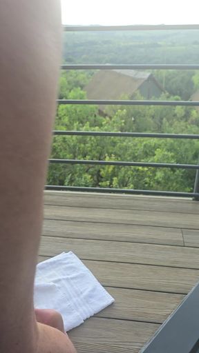 He puts spermicide in my milf pussy and fucks me on a balcony in public!
