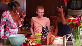 Ebony Mystique Enjoys Cunt-Fucking In Various Positions With White Stud