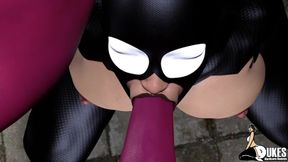 Superheroine fucked by huge dick monster