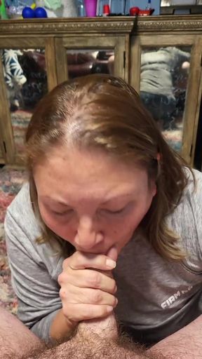 Dirty talking milf while sucking cock talks about why she likes sucking dick and how she wants guys lined up to for a blowjob