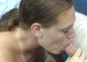 Mariah's sucking cock in the office