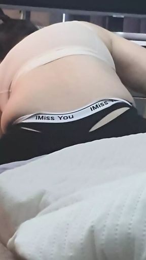 Step mom in black thongs her changed in front of step son