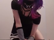 Neko Femboy cat baisé par un gode
