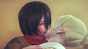 futa mikasa fucks historia - aot hentai
