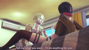 futa mikasa fucks historia - aot hentai