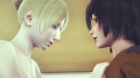 futa mikasa fucks historia - aot hentai