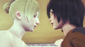 futa mikasa fucks historia - aot hentai