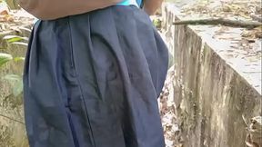 College fucked jn abandoned cemetery