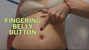 Fingering my belly button after gym till it gets red with little moanings, smelling my finger and showing bloated belly