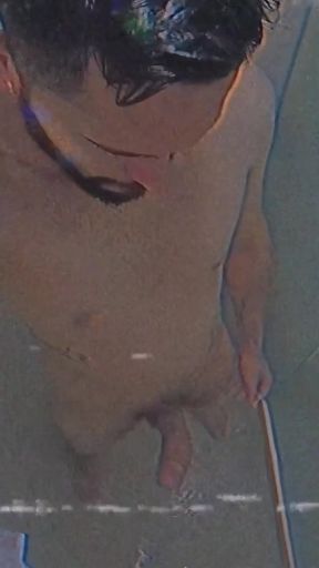 Vintage shower jerk off, now in VHS