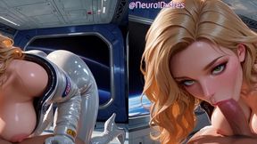 big tit blonde in space (side-by-side vr) ~ ai-generated