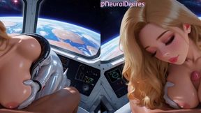 big tit blonde in space (side-by-side vr) ~ ai-generated