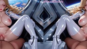 big tit blonde in space (side-by-side vr) ~ ai-generated