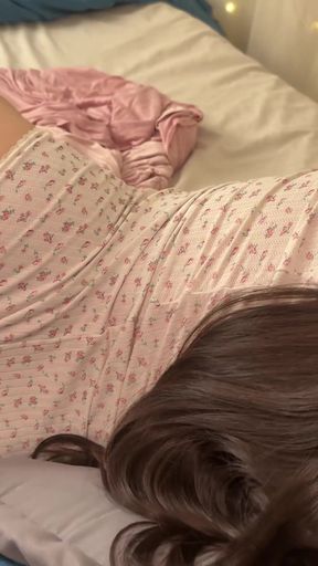 Stepdad asks his stepdaughter to share the bed and they end up having hot sex   Clip 1
