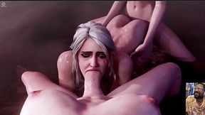 Emma Frost Is Fucked By Futa Hela, Black Widow Blows A Trans Cock &amp_ Cums, Ciri Gets Spitroasted By Futa&rsquo_s