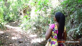 Amateur Black Lesbians Exploring Outdoors &amp; Making Out To Explosive Orgasm