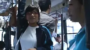 Glasses-Wearing Japanese Babe Gets Anal Sex During Public Bus Ride