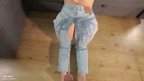 fetish levi s jeans - cum snorting - fucked with jeans on - face fucking- piss all over her jeans