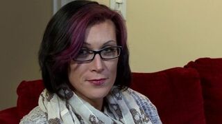 TRANSSENSUAL - Small titted shemale analized while wanking