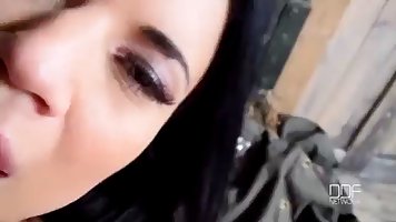 Jasmine Jae is a slutty brunette with big tits who likes to suck rock hard dicks