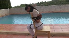 Mina Moreno - Super sexy spanish Girl Chair Tied by the Pool - Full Clip mp4 HD