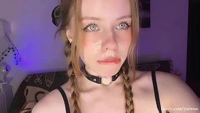 Cute little stepsister with bows made my dick CUM TWICE